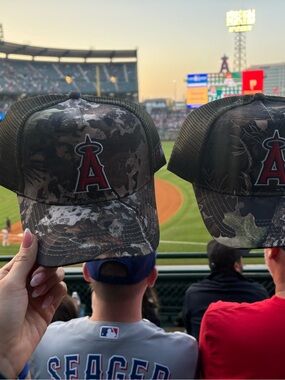 Angels Camouflage Trucker Hat - Olive, Green, and Black - Free Shipping